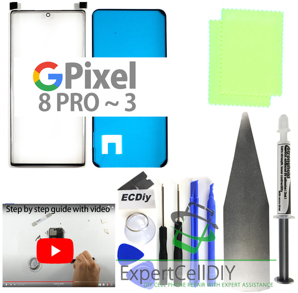 Google Pixel 8 Pro ~ 3 Front Screen Glass Repair Kits