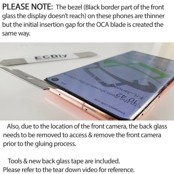 Samsung Galaxy Note 10~20 Ultra Front Screen Glass Repair Kits