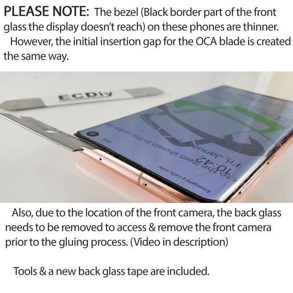 Samsung Galaxy S24 Ultra ~ S20/Plus/FE Front Screen Glass Repair Kit
