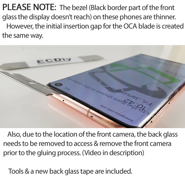 Samsung Galaxy S10/S10+/S10e Front Screen Glass Repair Kit
